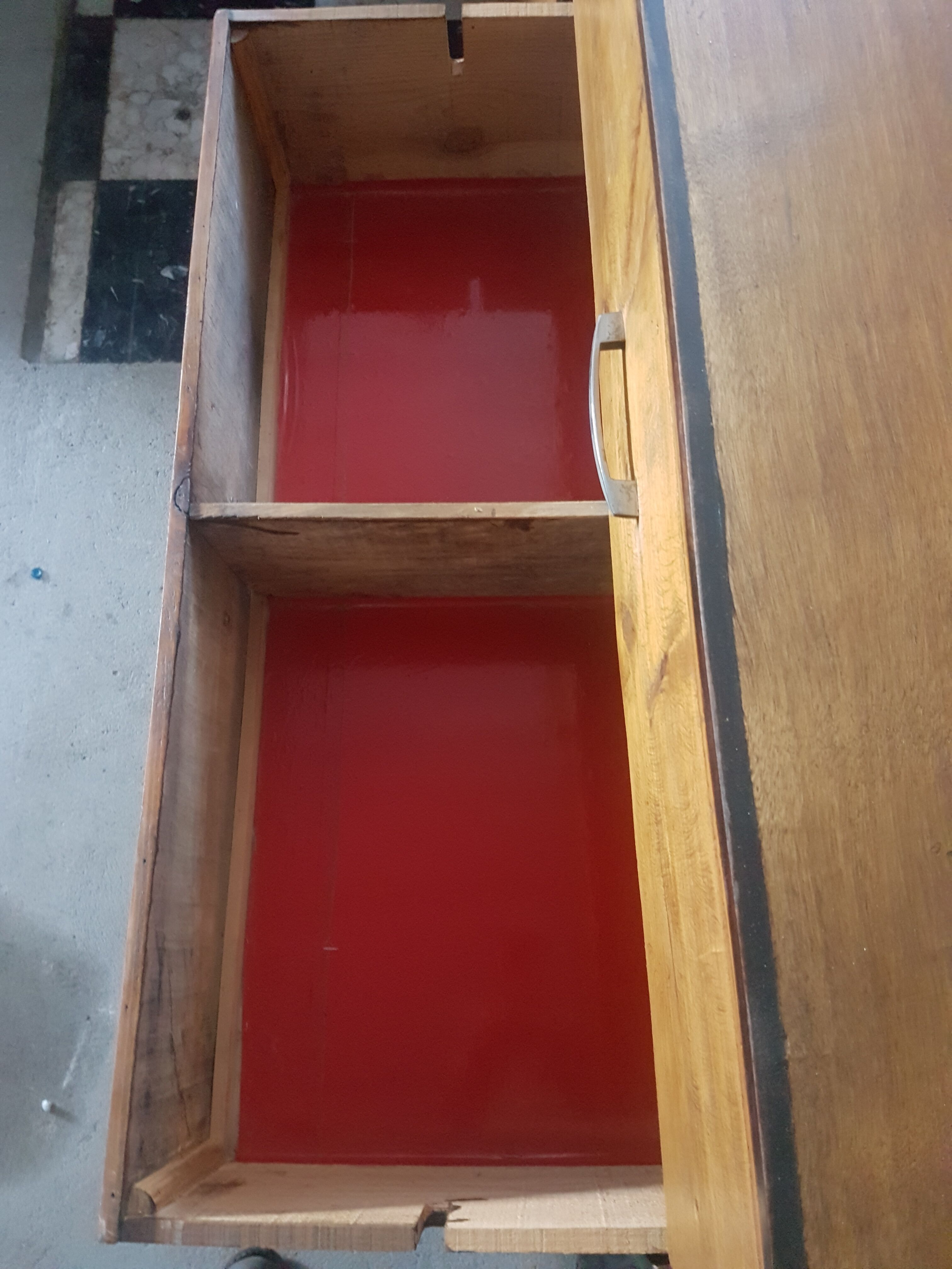 Chest of drawers vintage 1960 raw wood