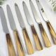 Set of 6 vintage horn table knives