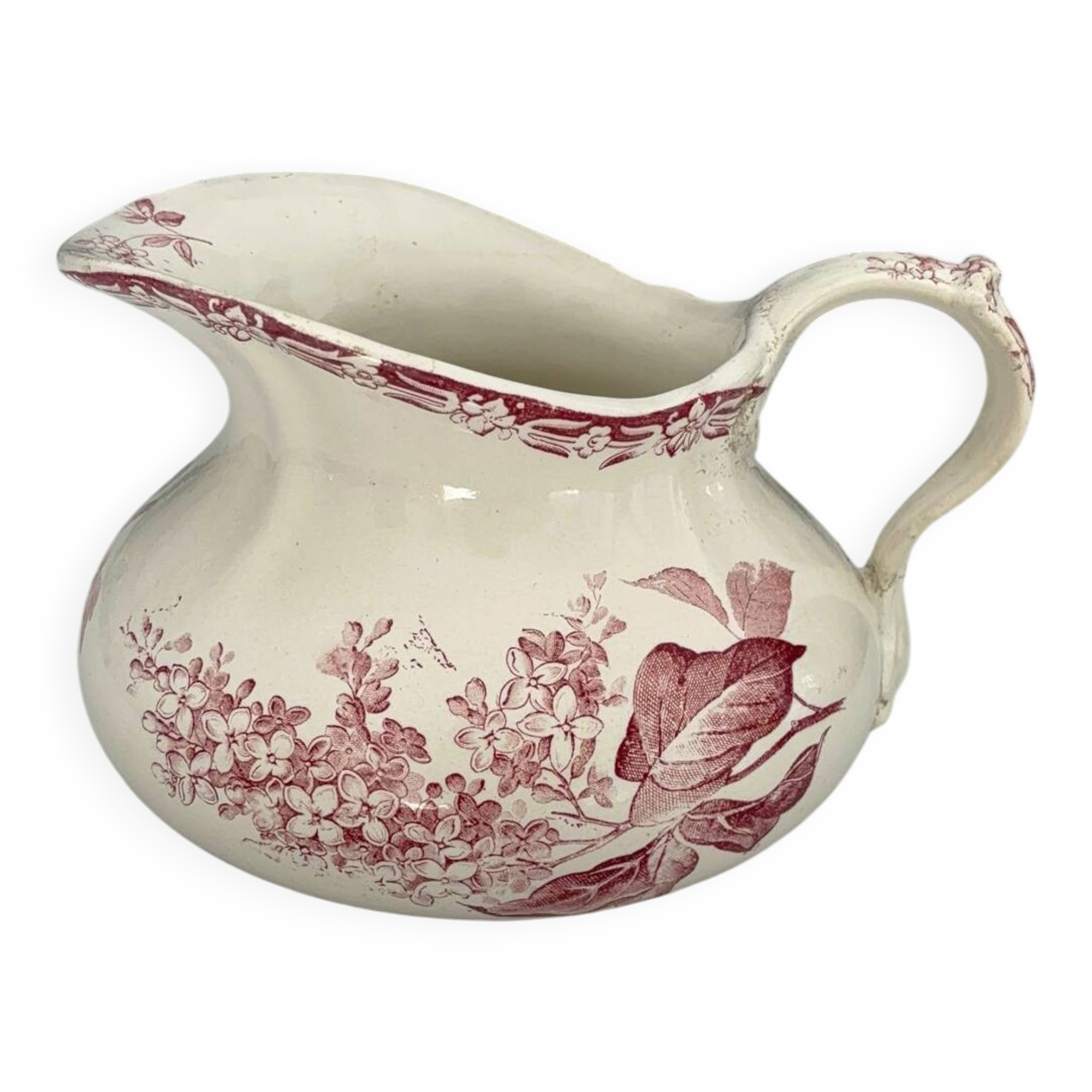Antique toilet bowl in ironstone Lilas Creil and Montereau – Pic