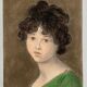 Pastel portrait young girl on paper XXth frame XlXeme
