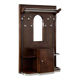 Art deco cloakroom coat rack in wood, mirror and chrome metal