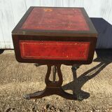 Coffee table on leather