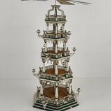 19th century handmade Christmas pyramid – rare and beautiful German folk art piece