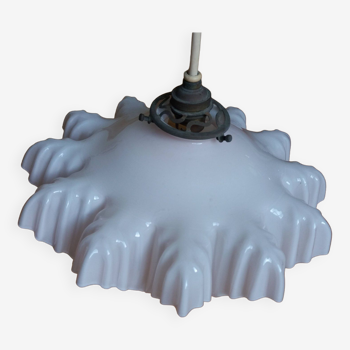 Opaline pendant light with claw and ceiling rose
