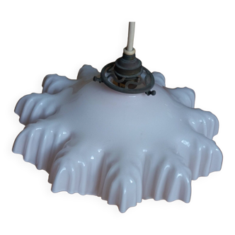 Opaline pendant light with claw and ceiling rose