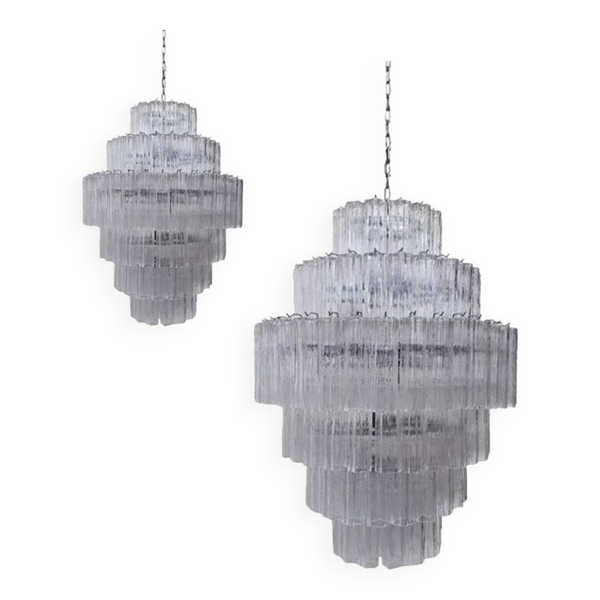 Murano Glass Sputnik Chandelier Clear Like Mazzega Zuccheri Venini Barovier Style Custom , lot