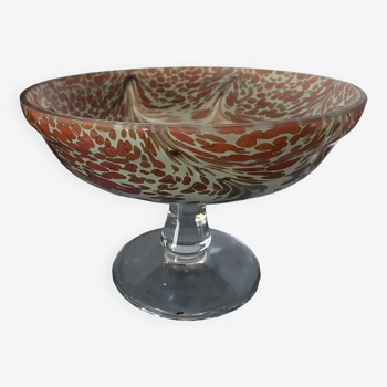 Fruit bowl in clichy blown glass paste
