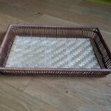 Wicker presentation basket tray