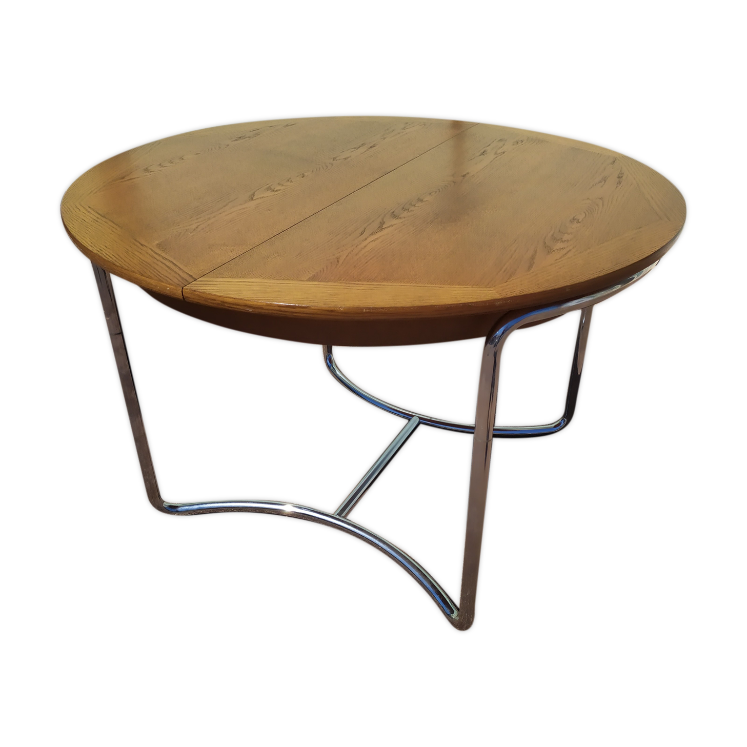 Table à manger en bois et acier chromé - Allemagne - Theobald Mobel - design