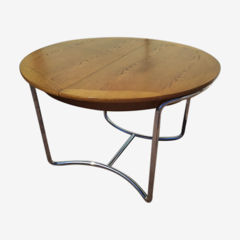 Table à manger en bois et acier chromé - Allemagne - Theobald Mobel - design