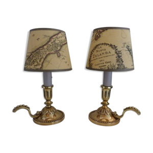paire de lampes bougeoirs