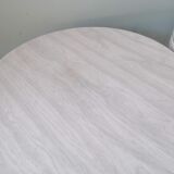 Pair of round vintage bistro tables, pedestal table