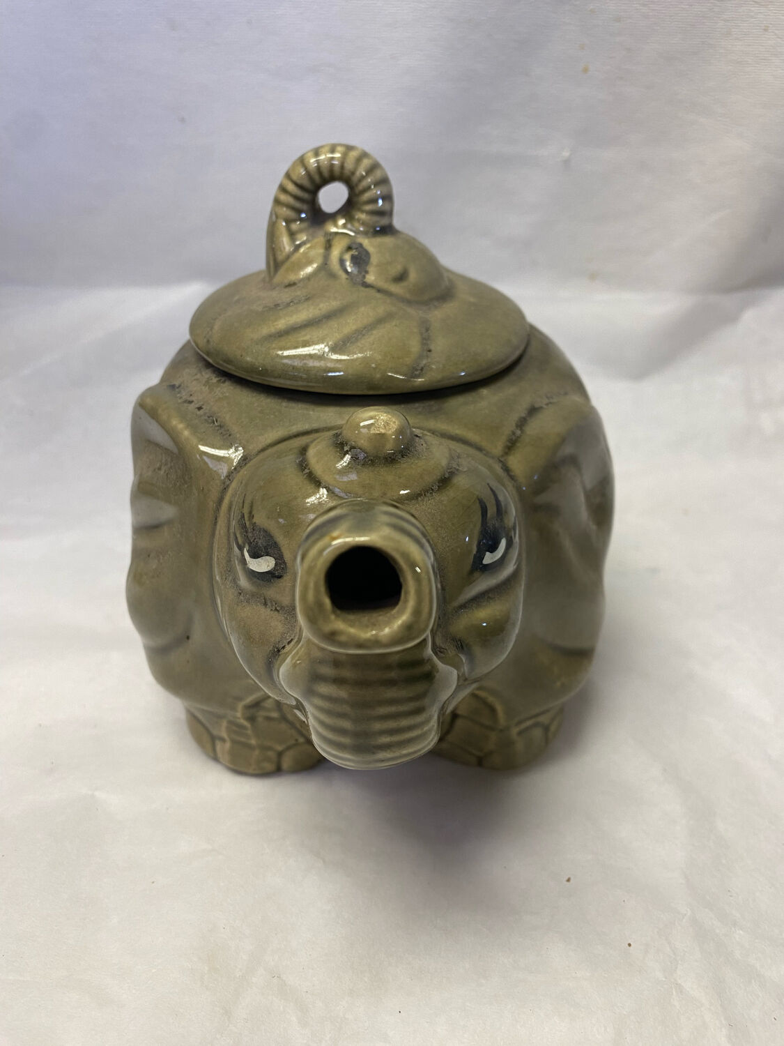 Grey ceramic elephant teapot