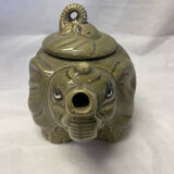Grey ceramic elephant teapot