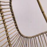 Hanging shell armchair 60's rattan