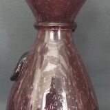 Carafe bottle in purple bubble blown glass Biot 20th century