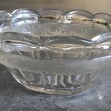 Cup in glass with decoration of frieze floral frosted art deco