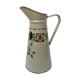 Broc enameled beige décor "flowers"