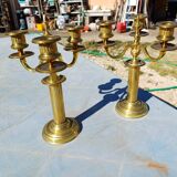 Pair of 3 Branch Brass Candelabra