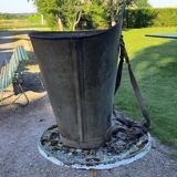 Galvanized metal and leather harvest hood