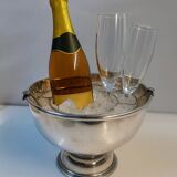 Silver-plated metal champagne bucket