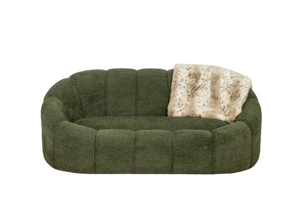Sofa in bouclette fabric. Contemporary work.