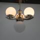 Art deco nickel and glass chandelier, 1930s
