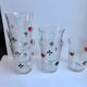 Set of 6 water glasses card games 70s