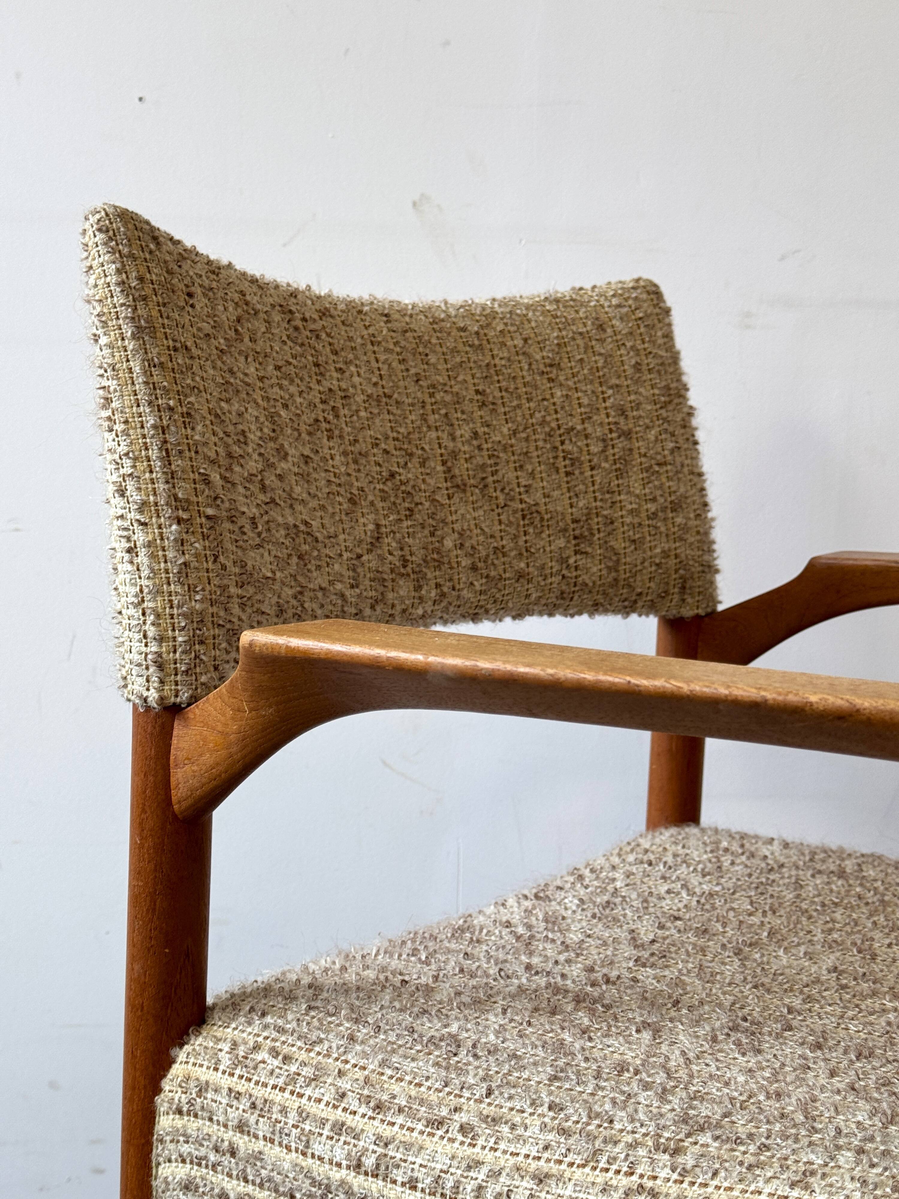 Teak and wool chair, Denmark, 1960s/1970s, vintage, mid-20th century