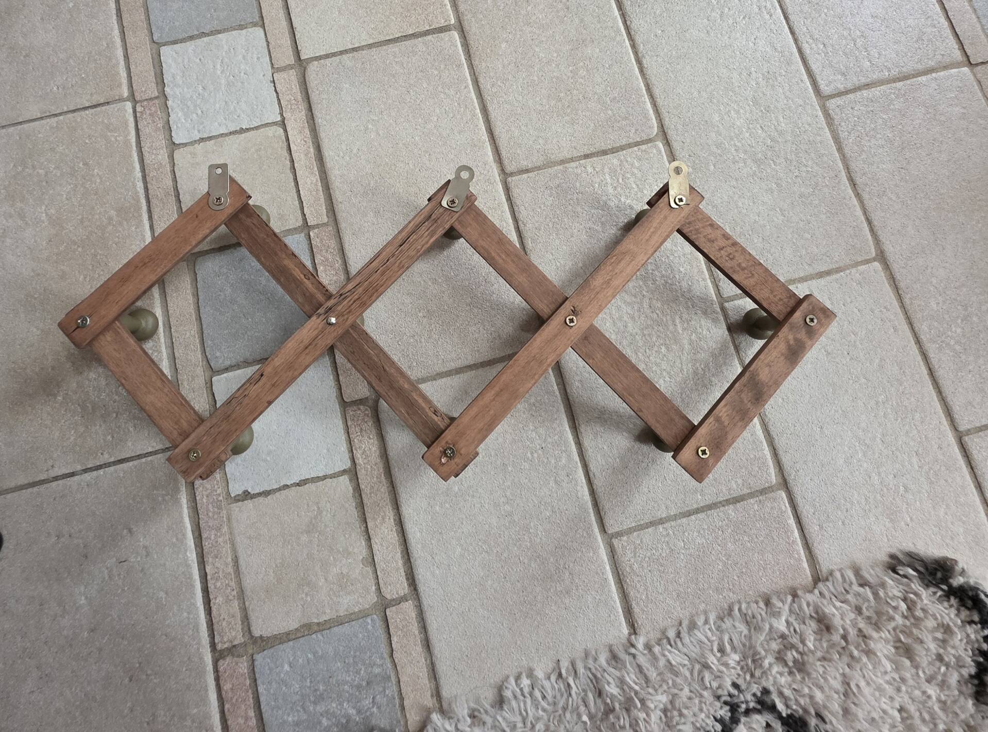 Vintage accordion coat rack