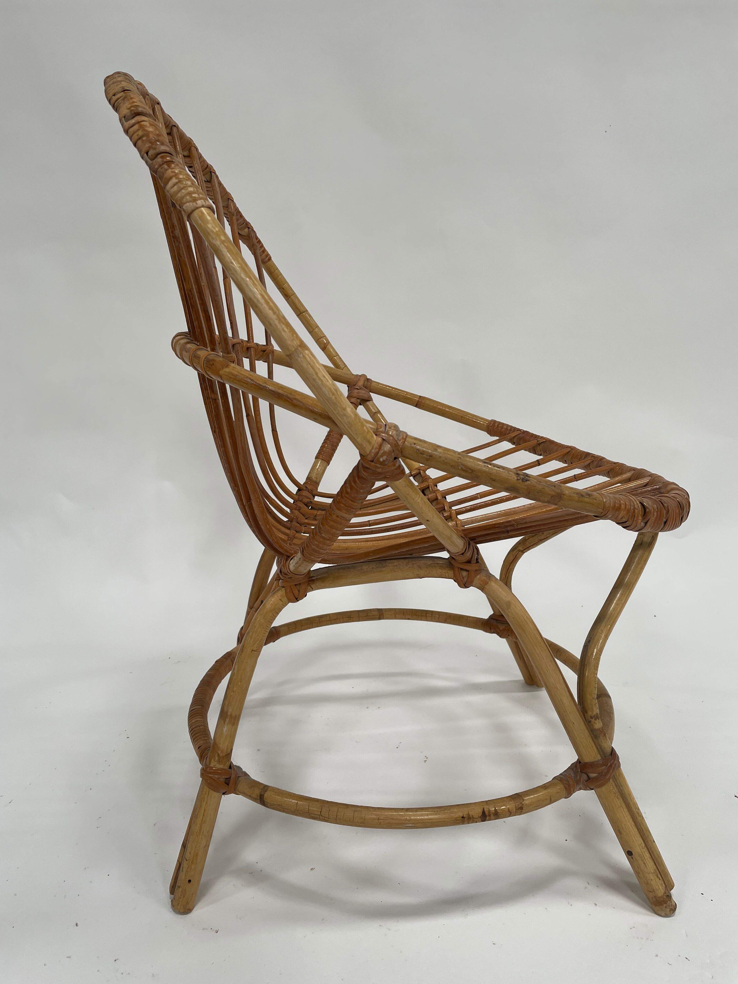 Vintage rattan chair by Dirk van Sliedregt Rohe Noordwolde 1960 in the Netherlands