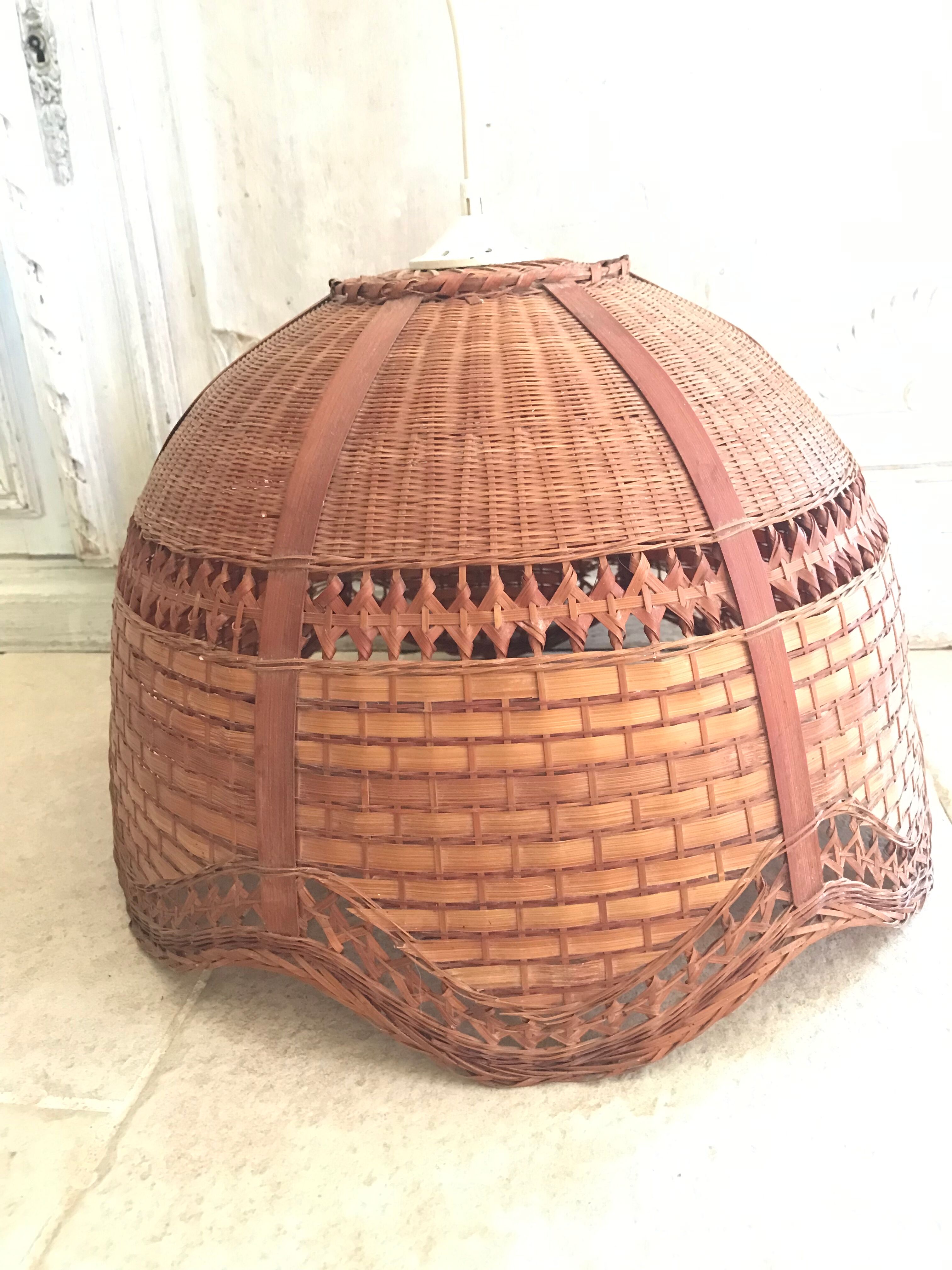 Vintage rattan pendant lamp 38cm