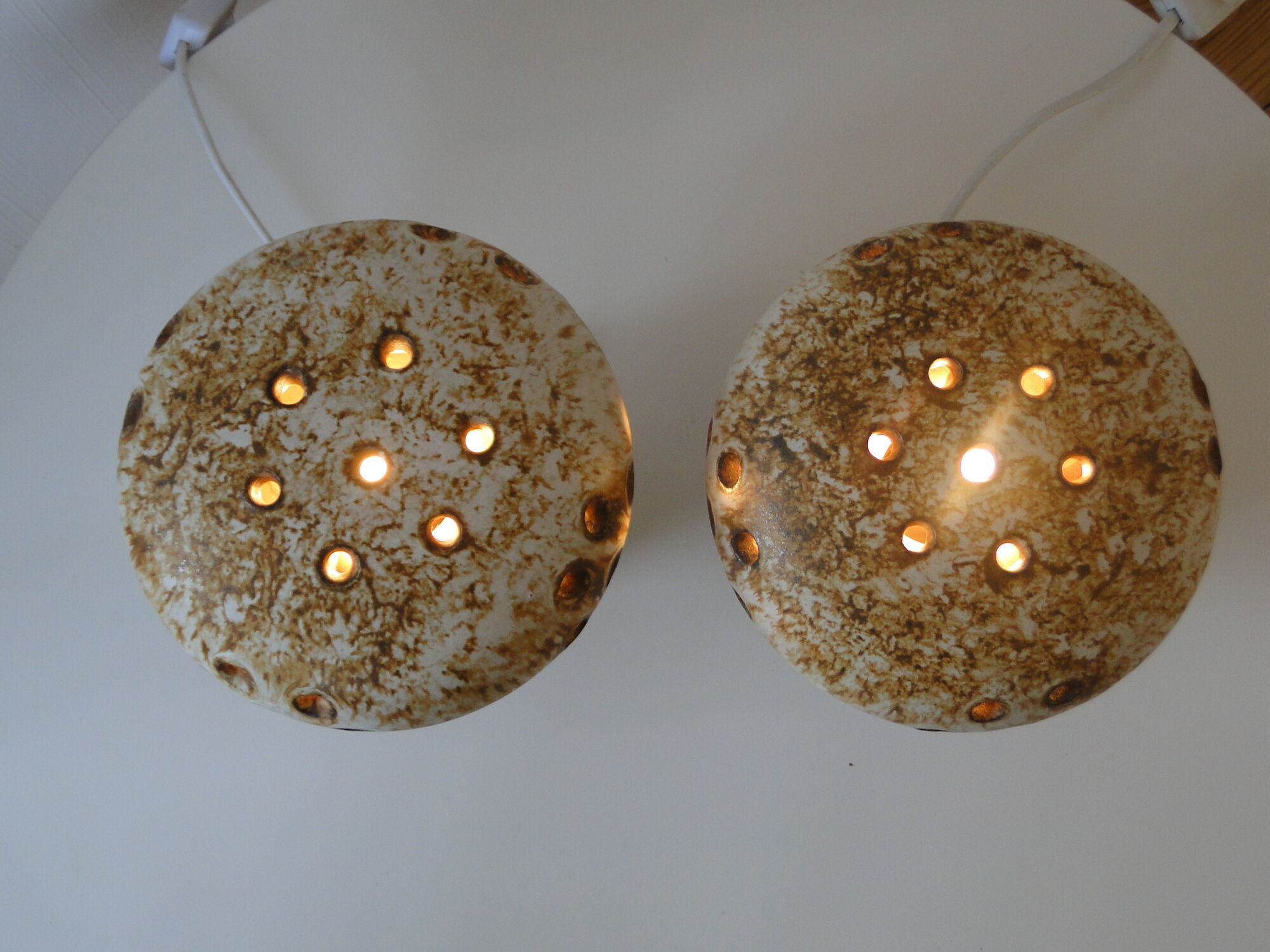 Pair of vintage mushroom lamps by Bruno Karlsson for EGO Sweden 1970s