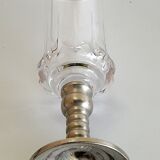 Series of six crystal champagne flute glass with tin foot