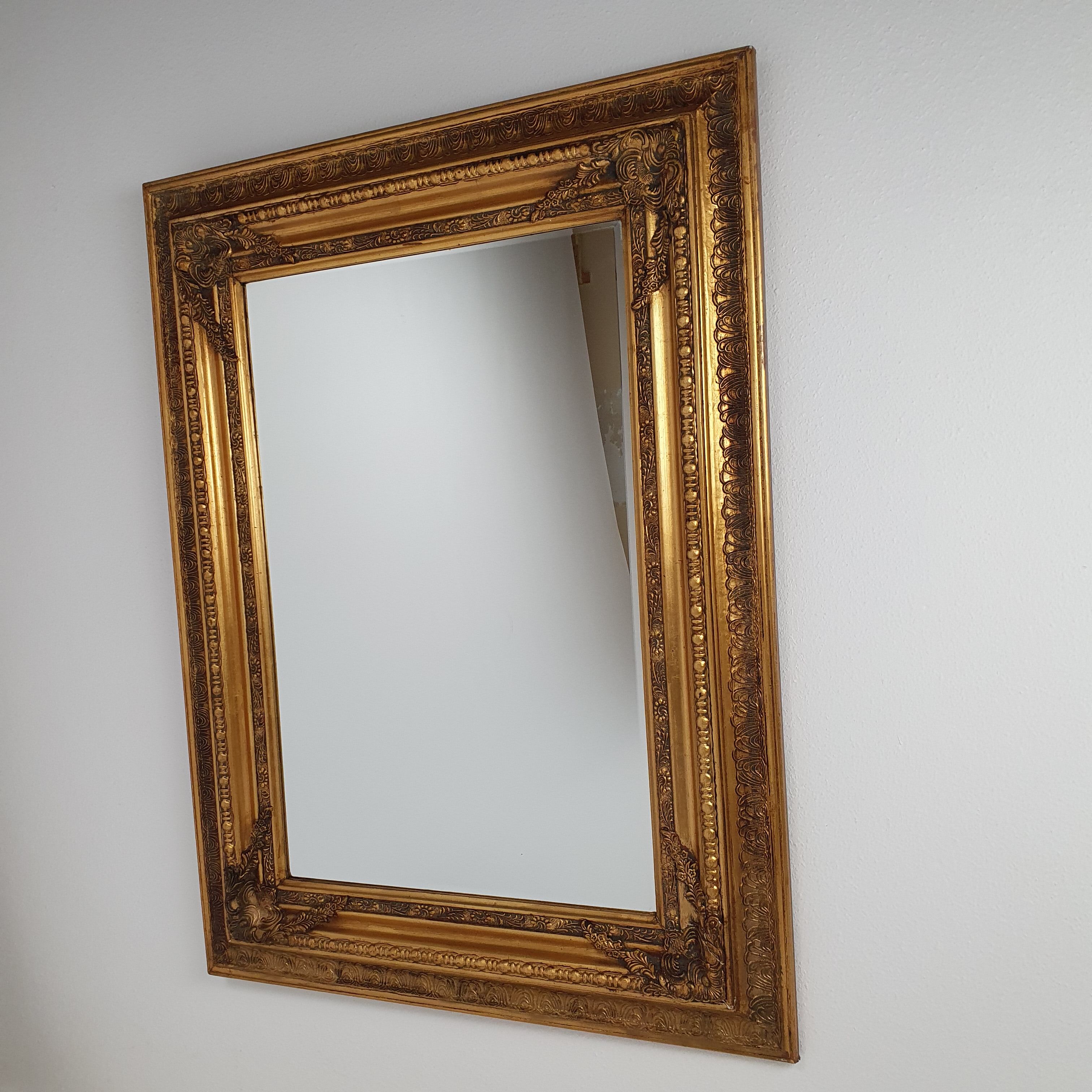 Mid Century Baroque Style gold framed mirror 1960s 94x124cm