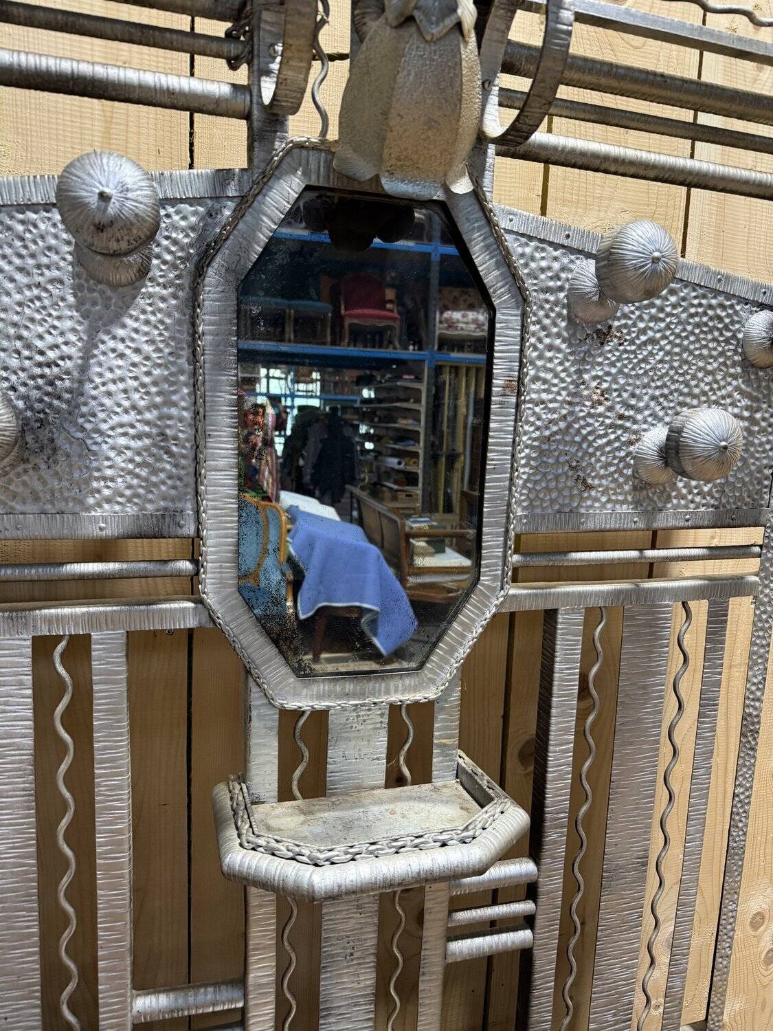 Art Deco wardrobe in hammered iron