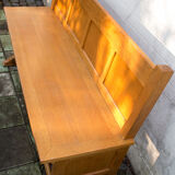 Old wooden bench of courthouse of peace 140 cm wide