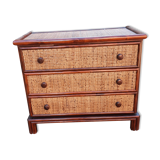 Commode rotin et bambou
