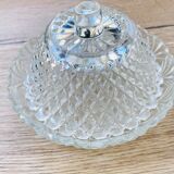 Chiseled glass butter tray