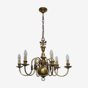 6 brass chandelier branches dutch style