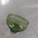 14cl Nancy Houillon crystal wine glass with green floral border