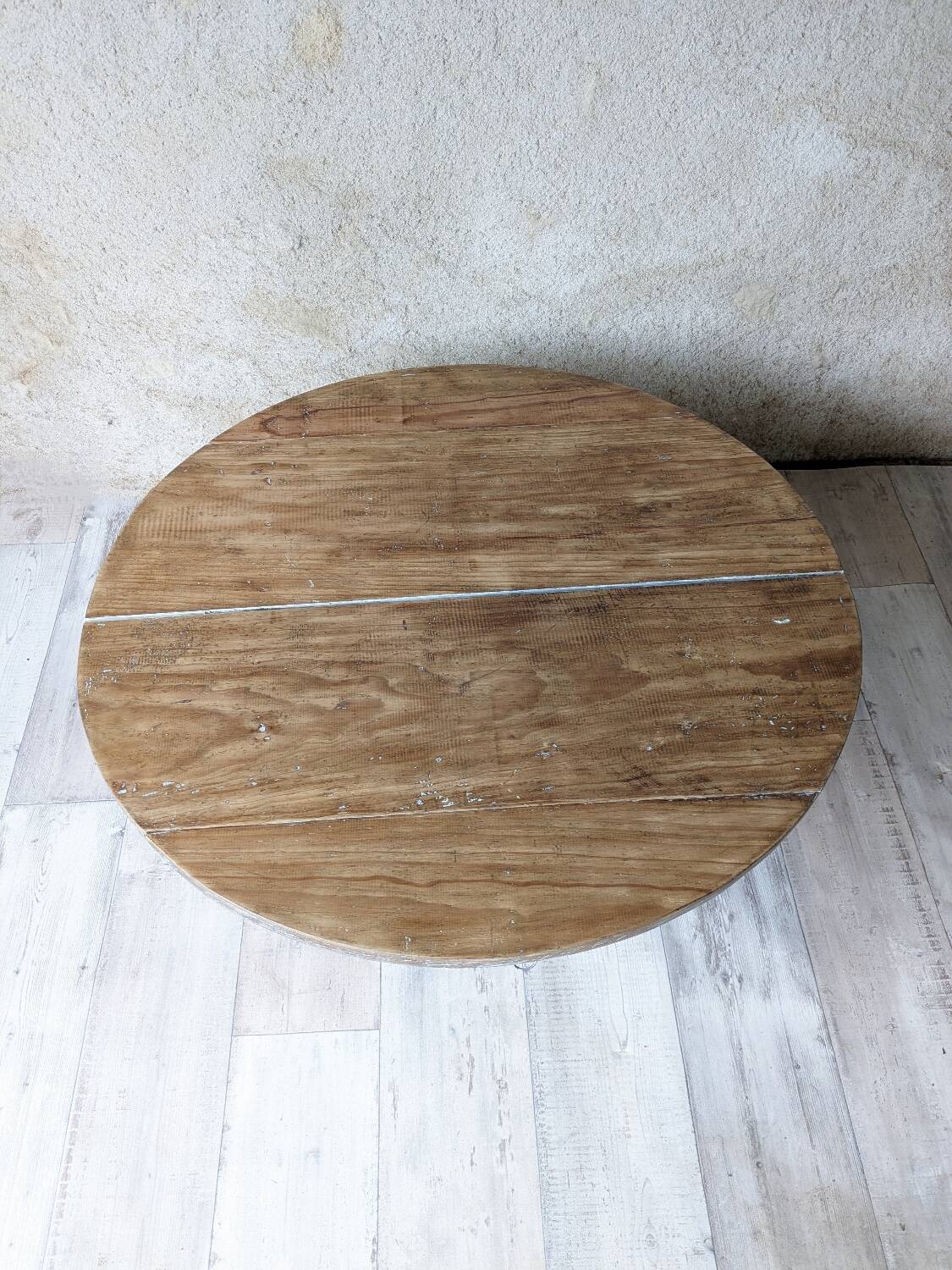 Round farmhouse coffee table