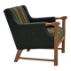 1970s, Danish armchair, green furniture wool, solid oak wood.