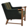 1970s, Danish armchair, green furniture wool, solid oak wood.