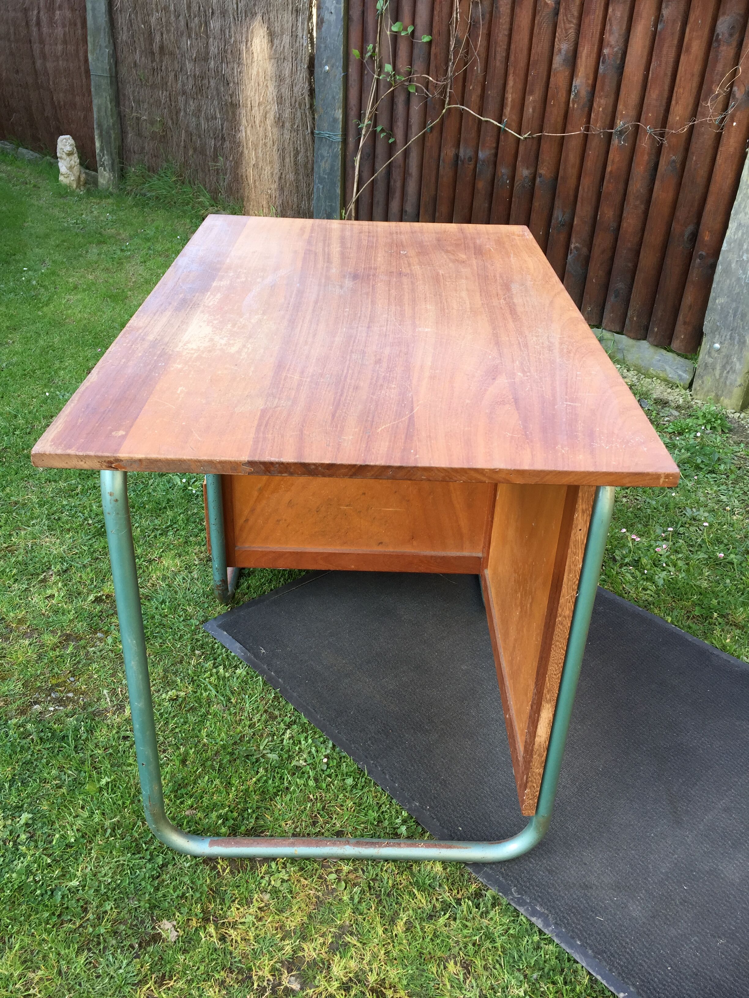 Vintage modernist schoolmaster desk