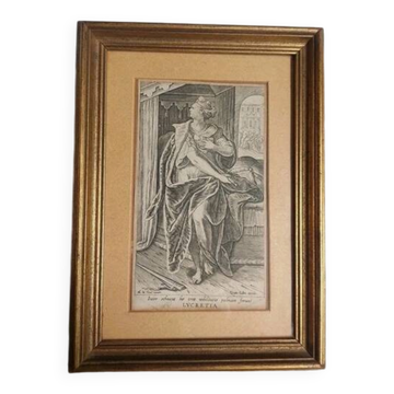 Philip Galle (1537-1612) "Lucretia" Engraving Burin