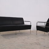 Leather sofa & armchair by Gunilla Allard 1990's