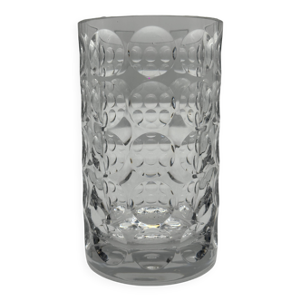 Vase Lens en verre pressé par Vladimir Jelinek fabriqué en Tchécoslovaquie Hermanova hut Sklo Union