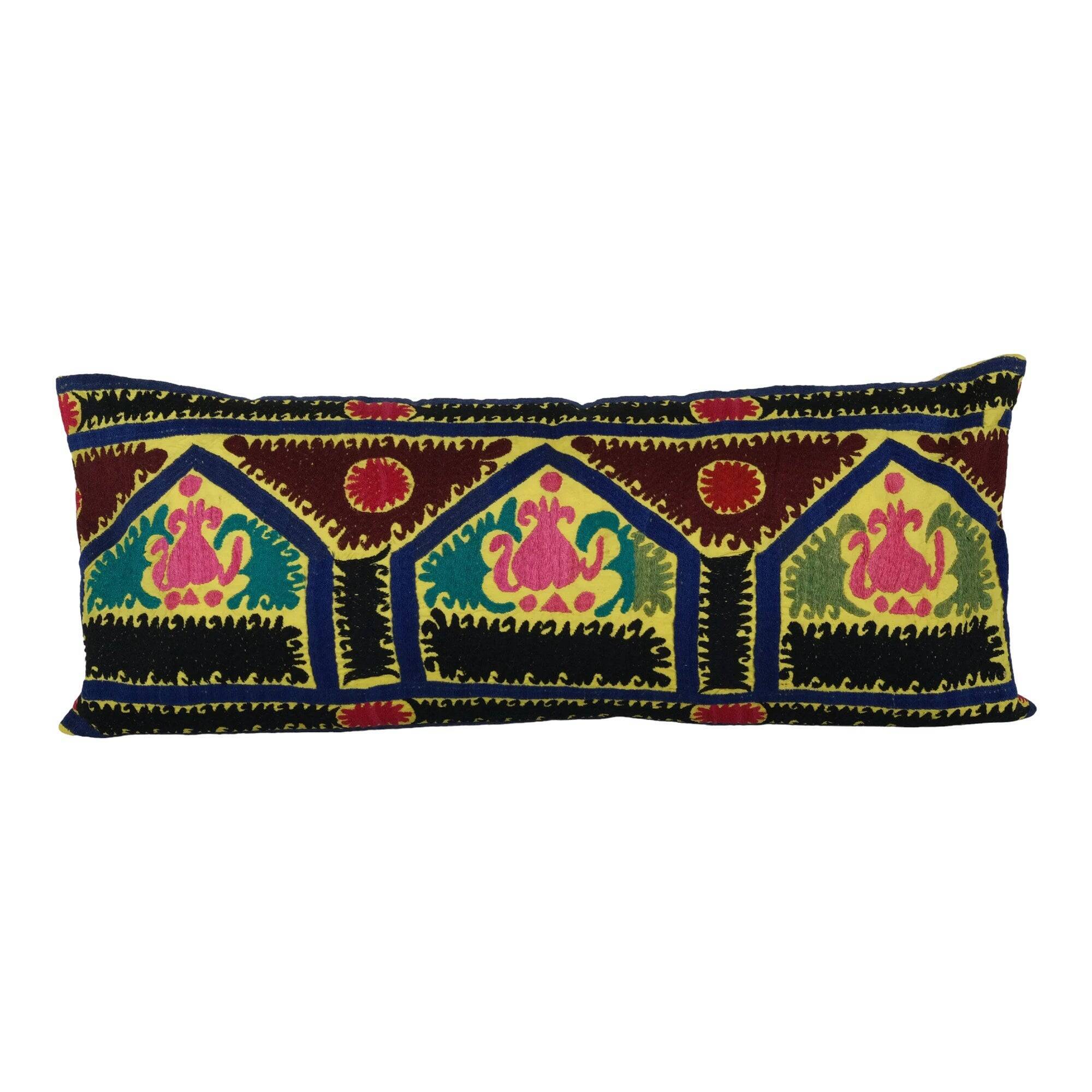 Vintage embroidered cushion cover 43x102 cm