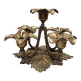 Mid-century 5-arm brass flower candlestick